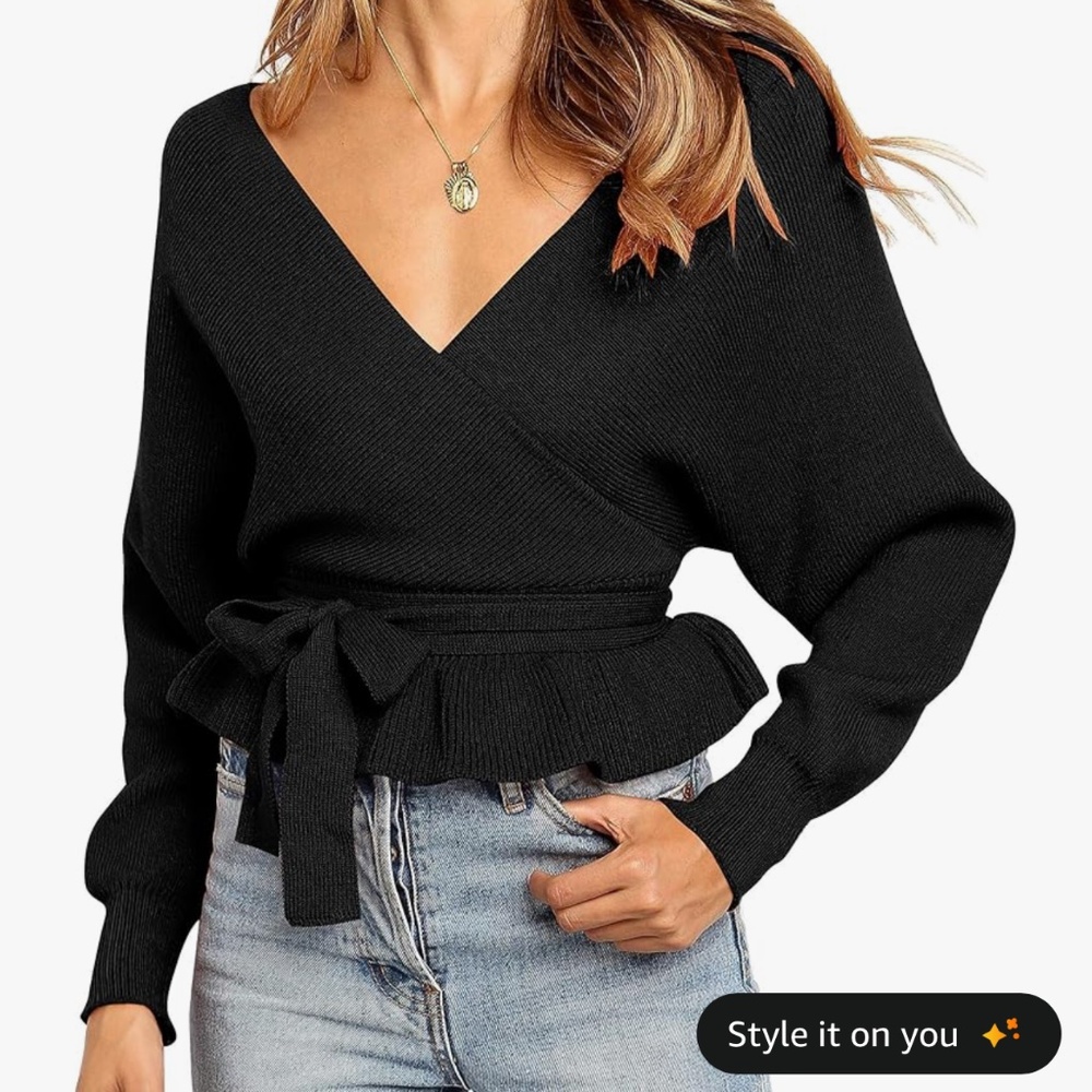 Black Peplum Sweater